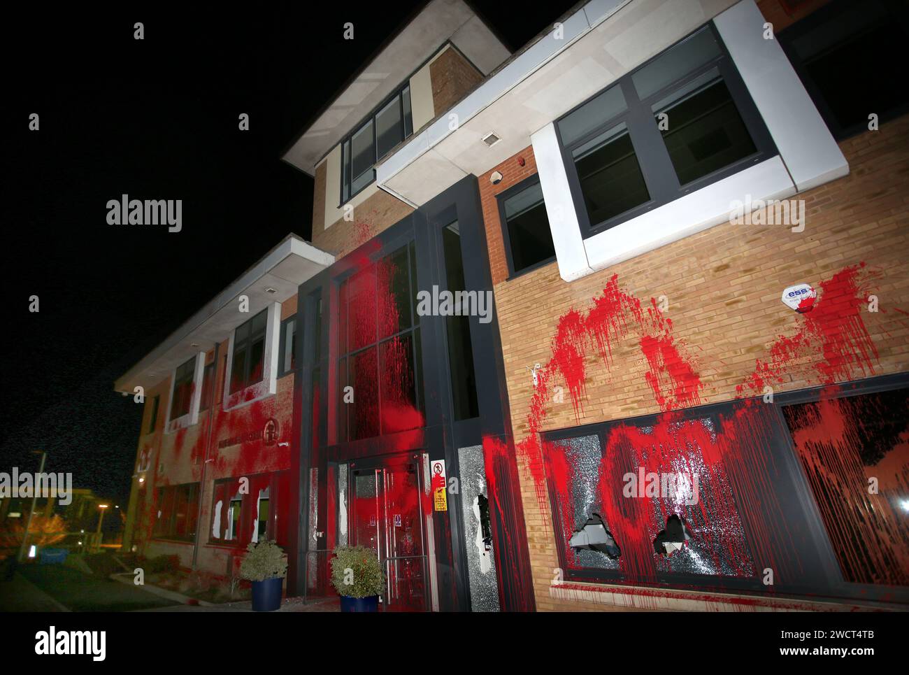 Milton Keynes, UK. 17th Jan, 2024. The exterior face of the office