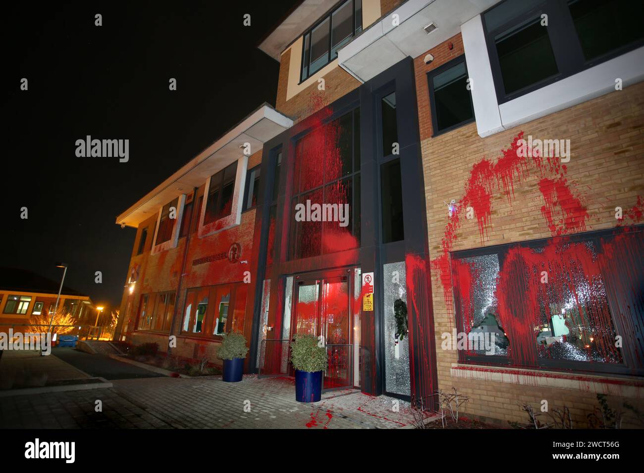 Milton Keynes, UK. 17th Jan, 2024. The exterior face of the office