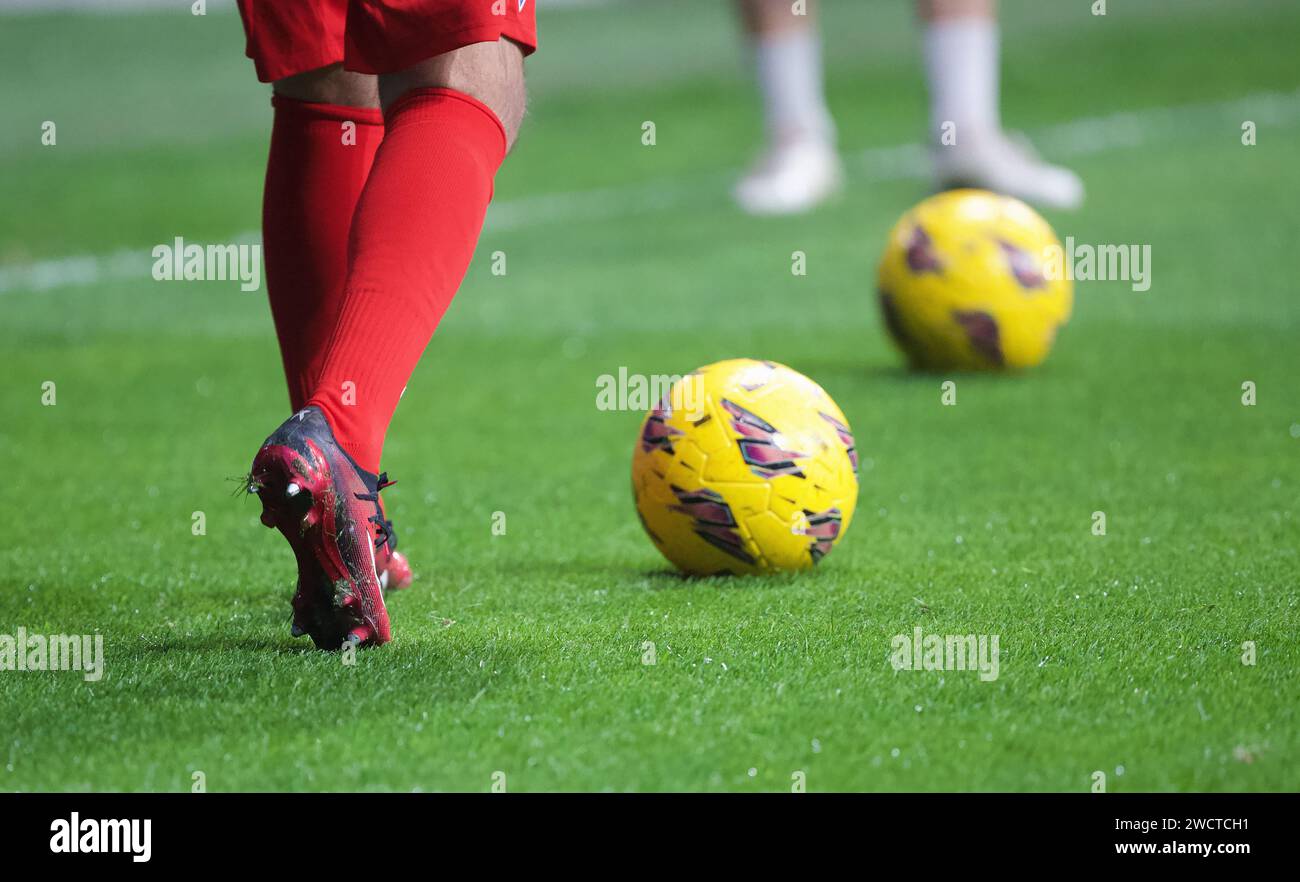 The official soccer ball in Spain. LaLiga presented the new Orbita ball, from the Puma brand, for the 2023/2024 season. Carlos Tartiere, Oviedo Stock Photo