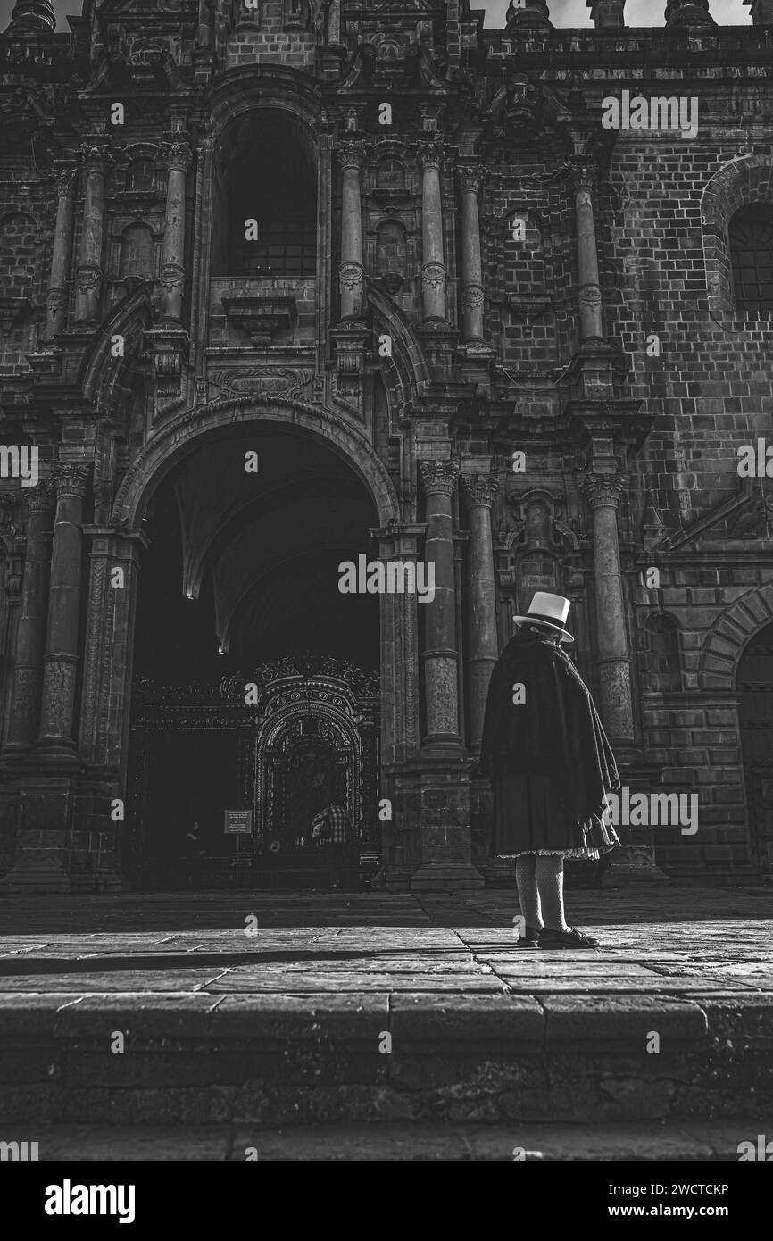Cusco, Peru, Historical city center, house facade scenery Stock Photo