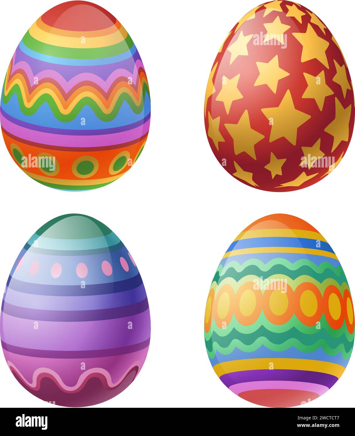 Easter Eggs Chocolate Egg Cartoon Drawing Stock Vector