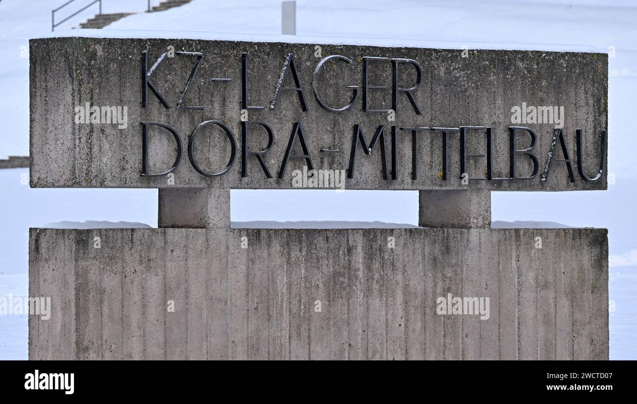 Nordhausen, Germany. 17th Jan, 2025. The entrance to the MittelbauDora