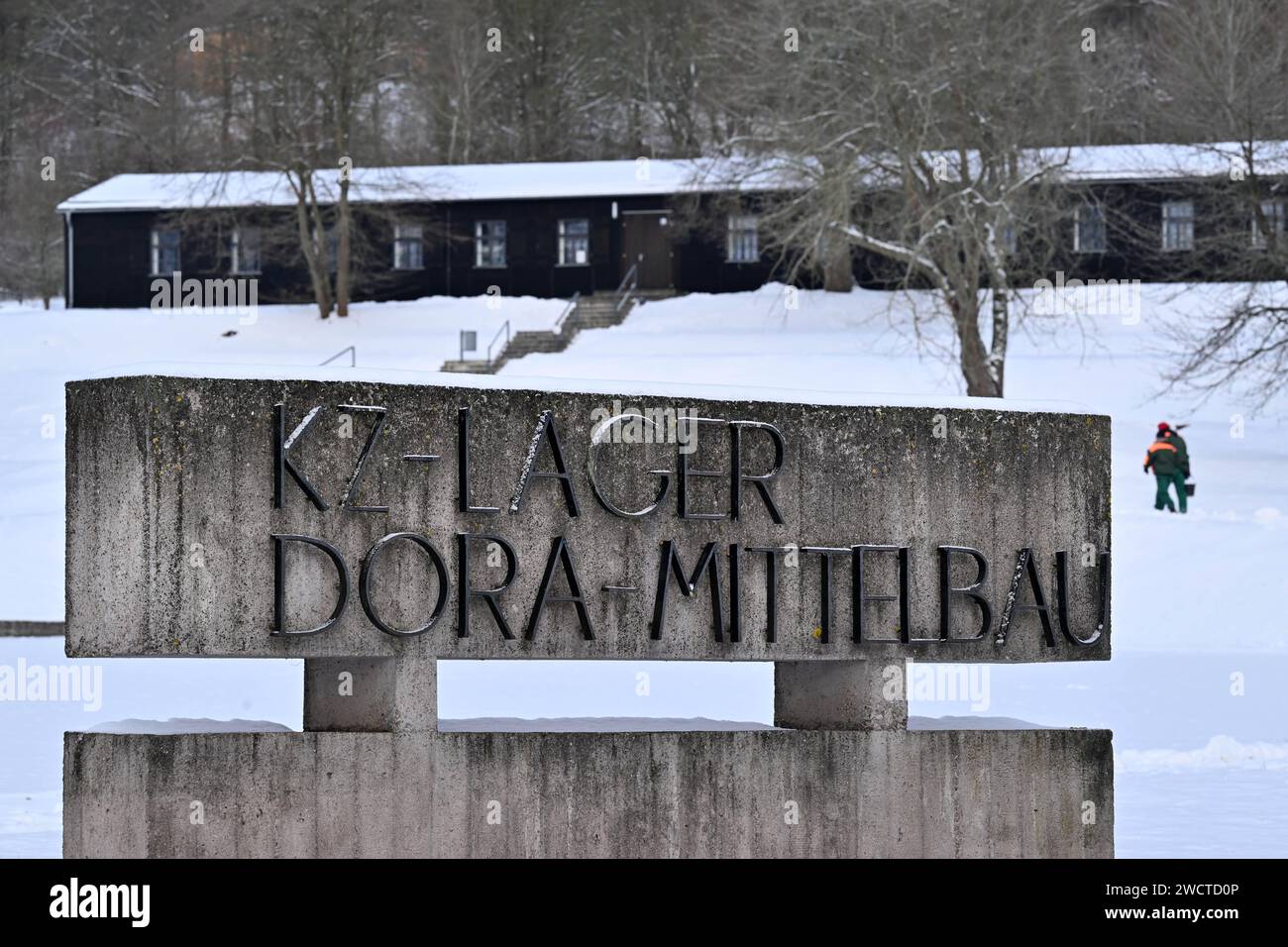 Nordhausen, Germany. 17th Jan, 2024. The entrance to the MittelbauDora