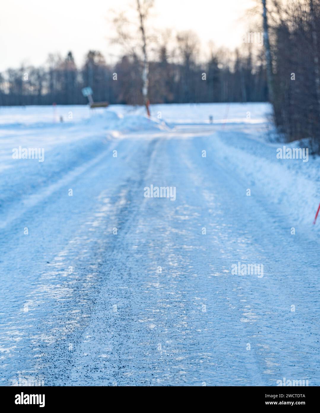 Road covered in ice and gravel hi-res stock photography and images - Alamy