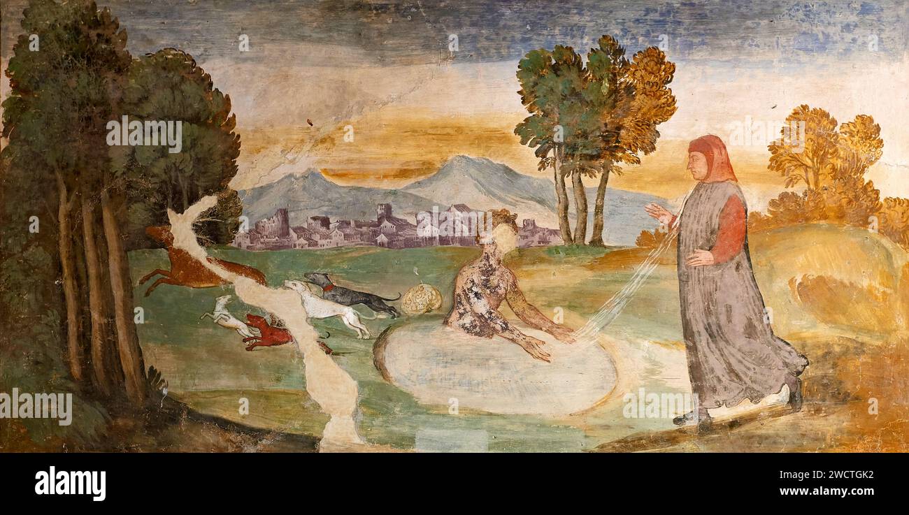 Petrarca incontra Laura nuda immersa in una fonte d’acqua,il poeta si