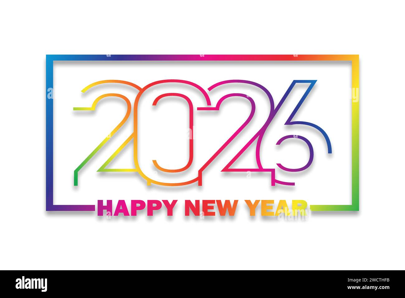 Happy new year 2026. Greeting card with colorful numbers Stock Vector Image & Art Alamy