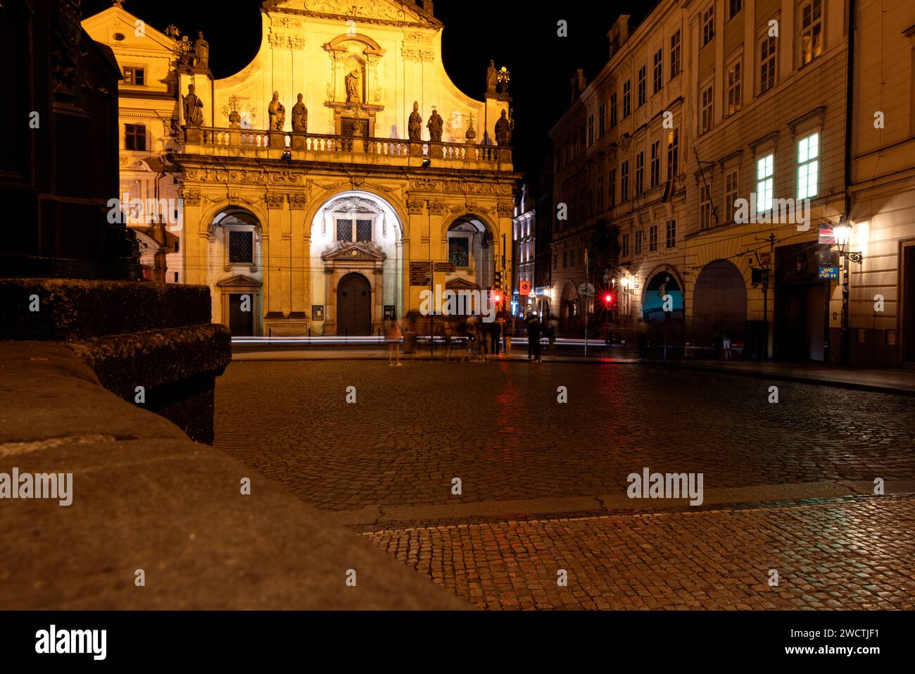 Photograph taken in Prague, Czech Republic, capturing a view of the classic and ancient monuments of the city Stock Photo