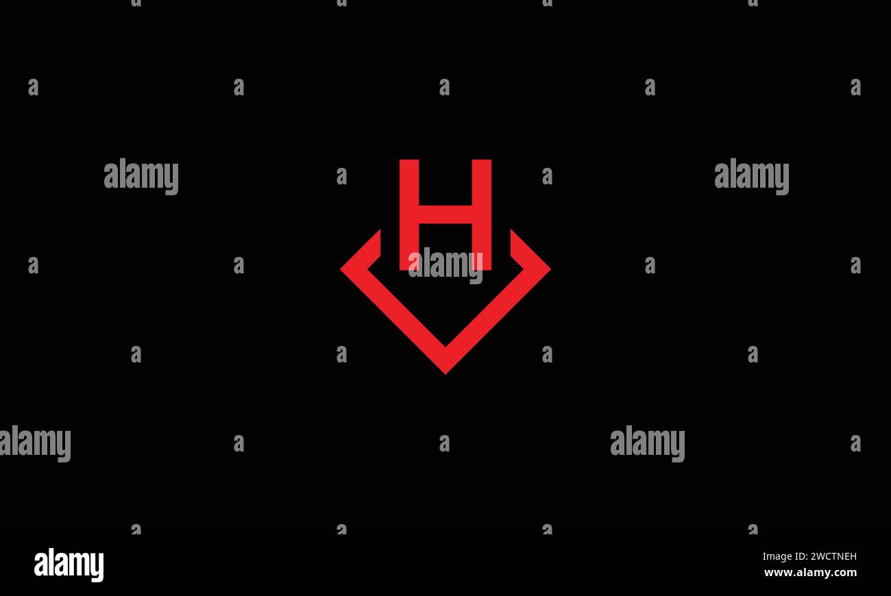 HV VH Letter Logo Design Icon Vector Symbol Stock Vector