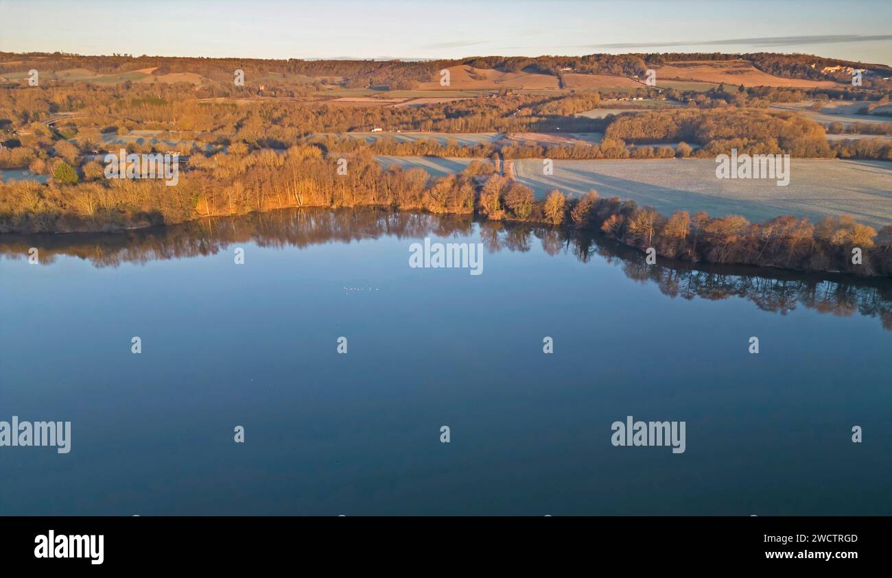 aerial view of chipstead lake near sevenoaks in kent Stock Photo