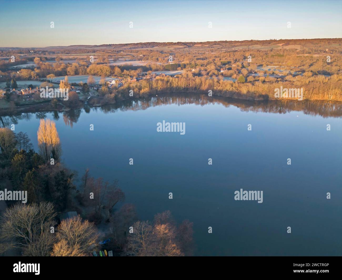 aerial view of chipstead lake near sevenoaks in kent Stock Photo - Alamy