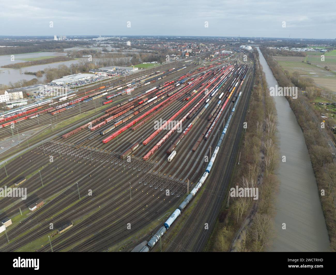 Seelze, Germany, December 28th, 2023 Seelze marshalling yard. Hub for
