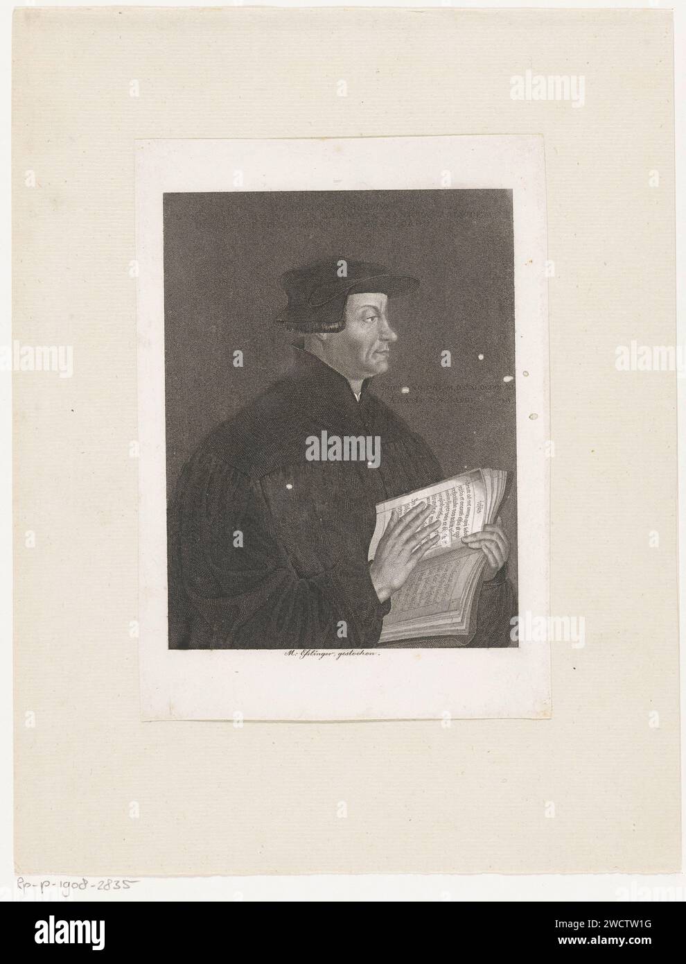 PortraT van Ulrich Zwingli, Martin Esslinger, 1803 - 1841 print   paper steel engraving historical persons. Bible Stock Photo