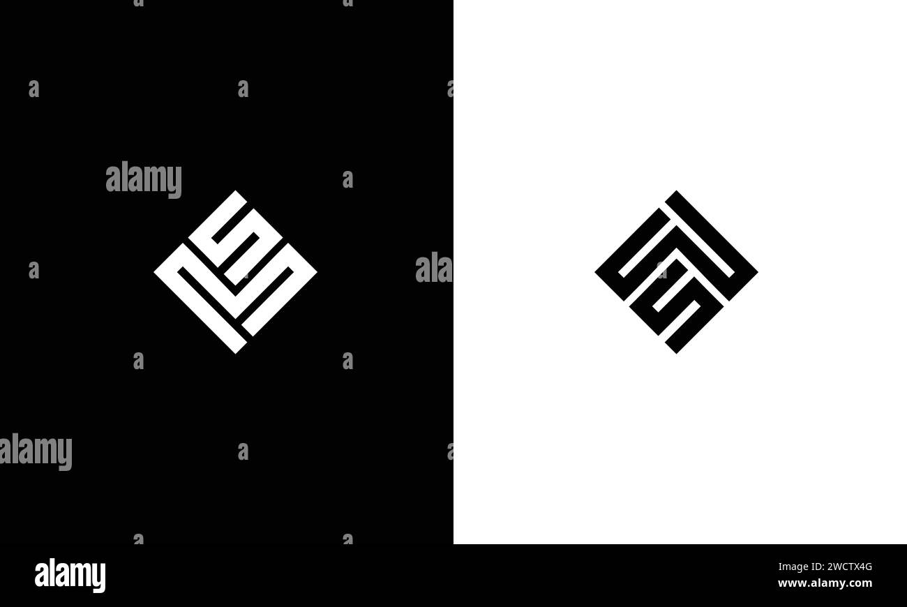 Letter WS MS Logo Design, Creative Minimal WS MS Monogram Stock Vector