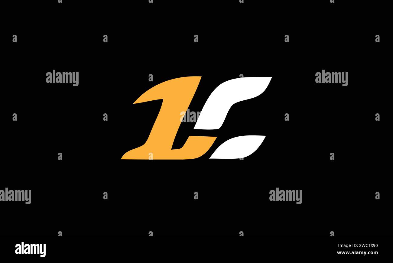 lc minimalist letter fashion brand logo design Stock Vector