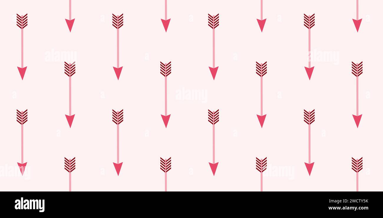 Cupids arrows seamless pattern on pink background. Cute arrows Vector ...