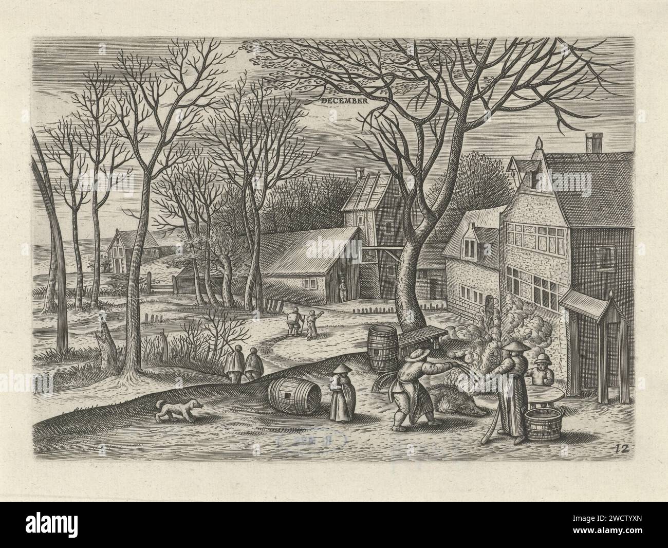 December Julius Goltzius After Gillis Mostaert I 1596 1652 Print december-julius-goltzius-after-gillis-mostaert-i-1596-1652-print