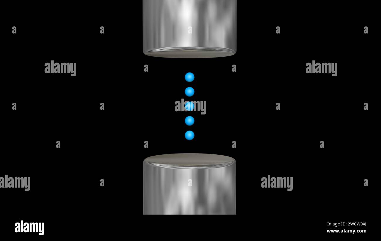 Acoustic levitation using sound waves to levitate small object. 3d