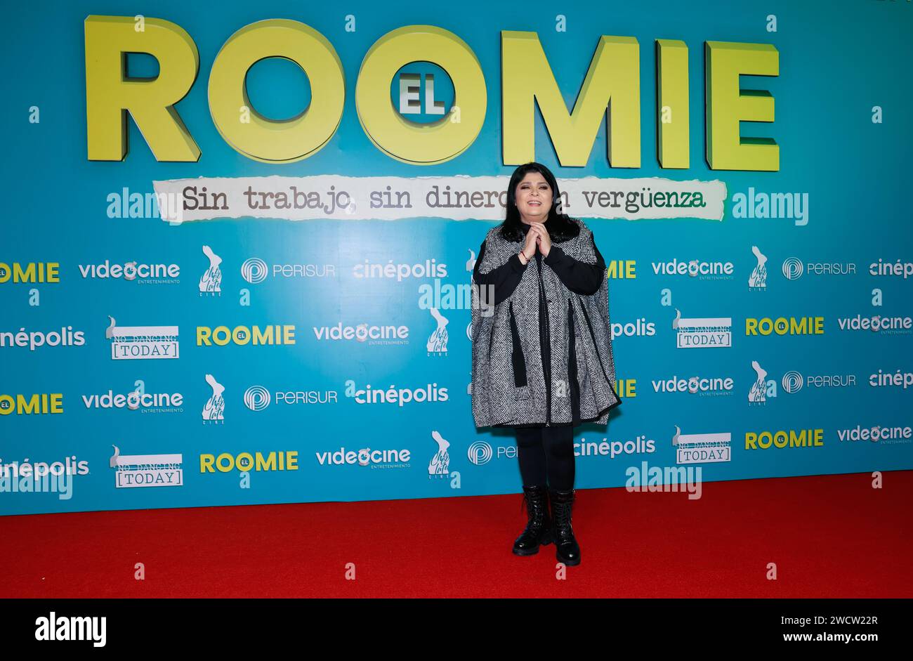 Mexico City, Mexico. 16th Jan, 2024. Victoria Ruffo is attending the red carpet of the Roomie film premiere at Cinepolis Perisur in Mexico City, Mexico, on January 16, 2024. (Photo by Luis Marin/Eyepix Group) Credit: NurPhoto SRL/Alamy Live News Stock Photo