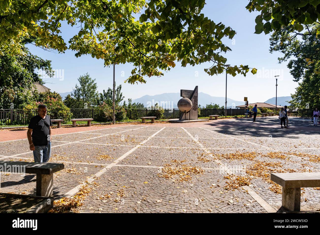 Summonte, province of Avellino. the view of the Piazza de Vito near the City Hall building of Summonte. Irpinia, Campania, Italy. Stock Photo