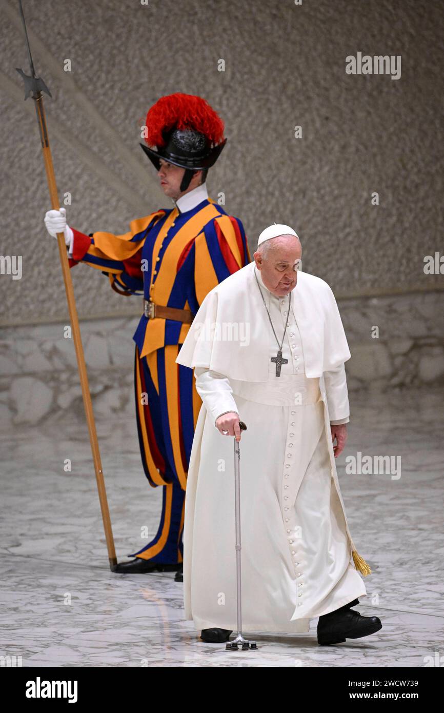 Rom, Vatikan 17.01.2024 Papst Franziskus I. Bei Der Generalaudienz In