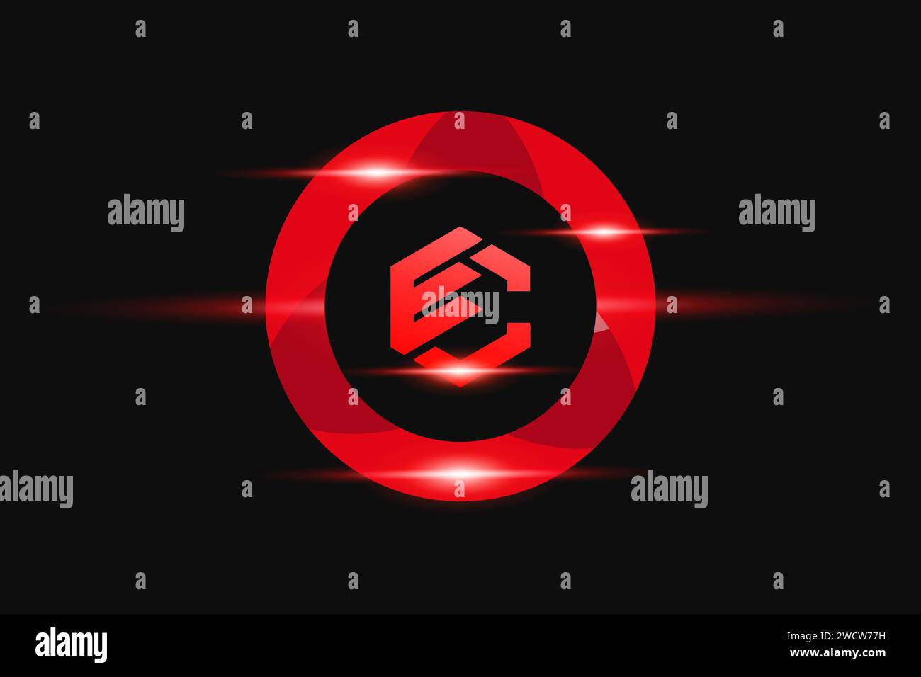 EC Red logo Design. Vector logo design for business. Stock Vector