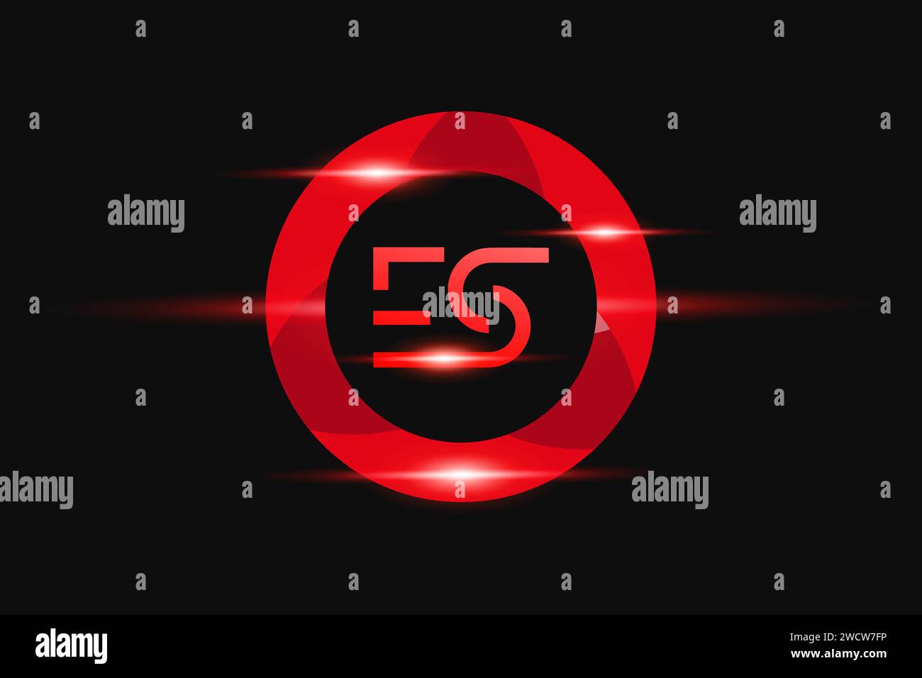 ES Red logo Design. Vector logo design for business. Stock Vector