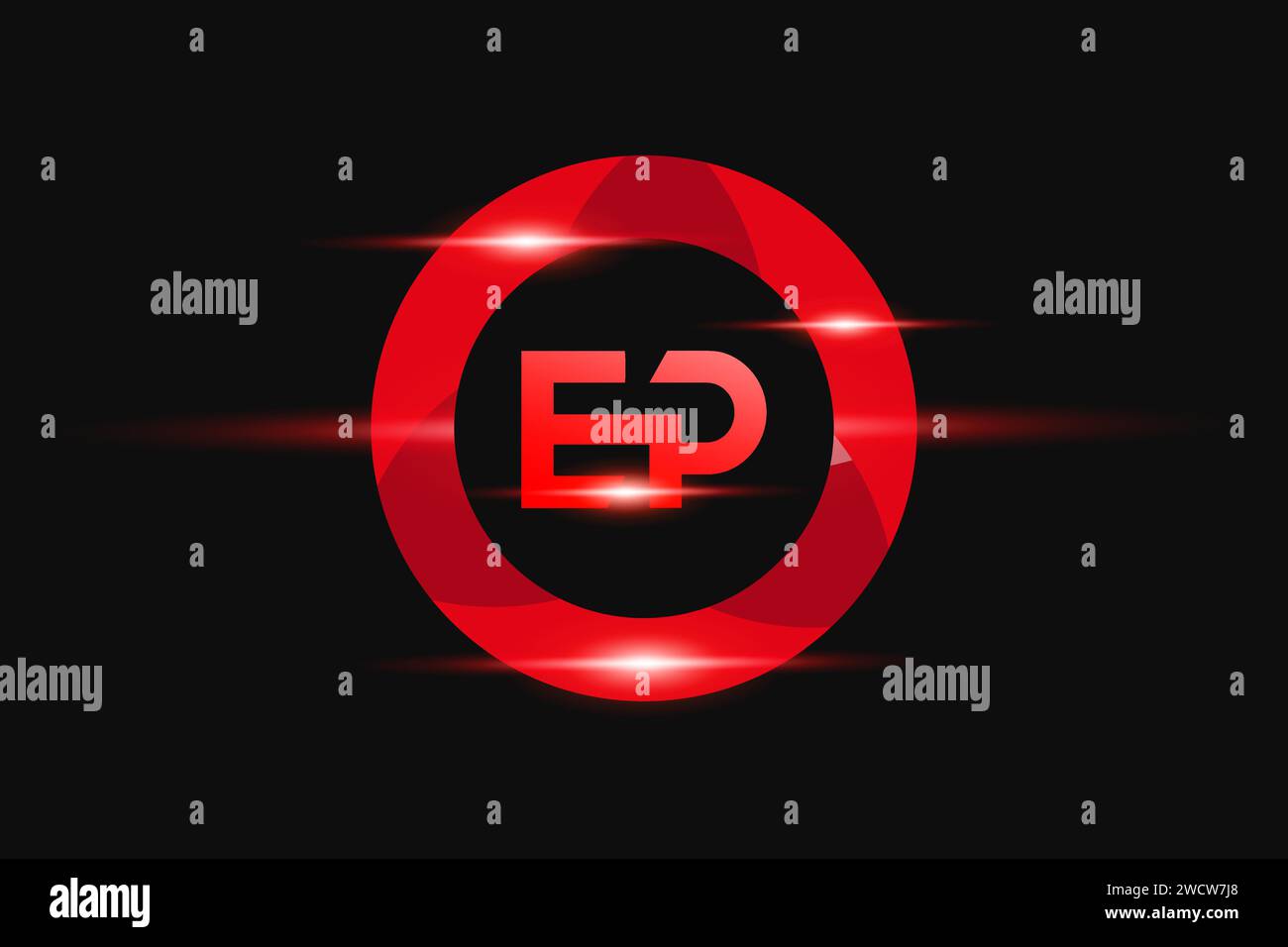 EO Red logo Design. Vector logo design for business. Stock Vector