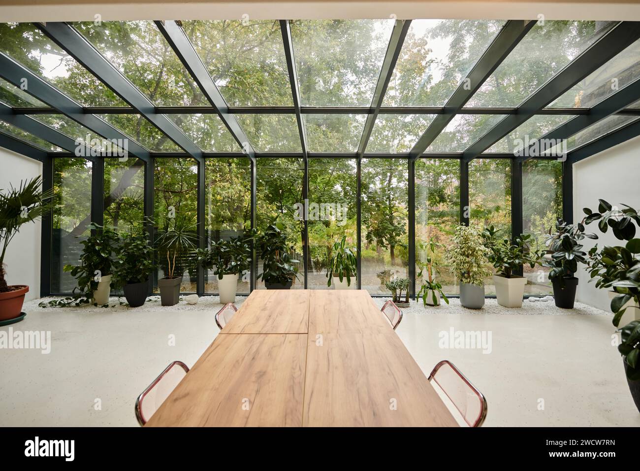 interior photo of modern stylish conference room with office table and ...