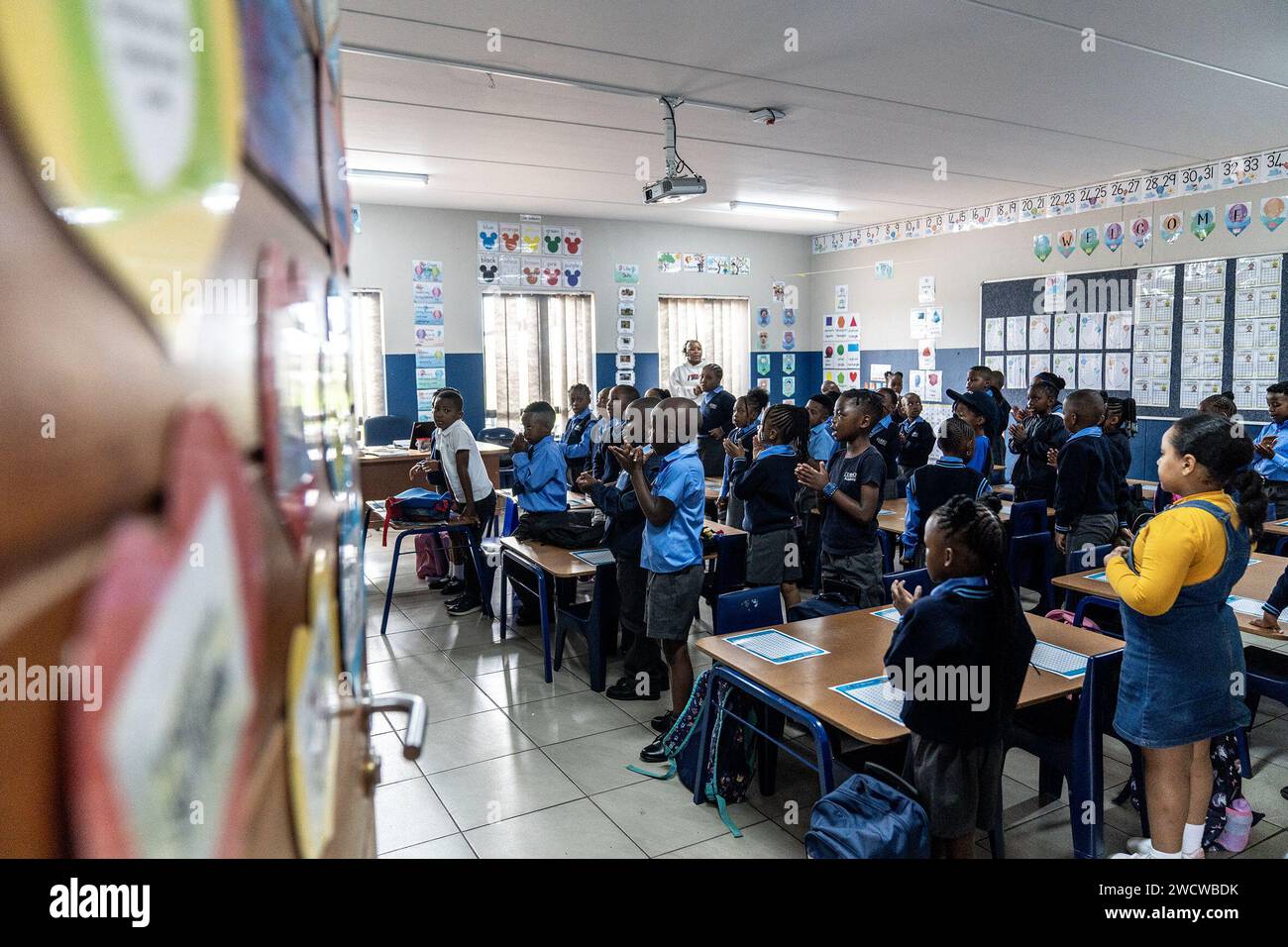 Johannesburg, South Africa. 17th Jan, 2024. Students are seen on the