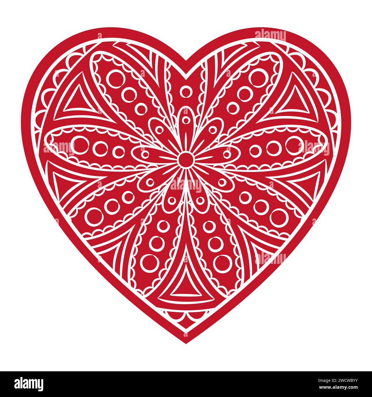 Doodle Floral Heart Stock Vector