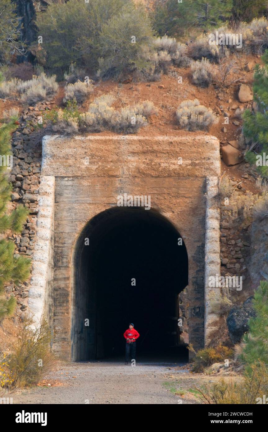 Bizz Johnson Trail tunnel, Eagle Lake Field Office Bureau of Land Management, California Stock