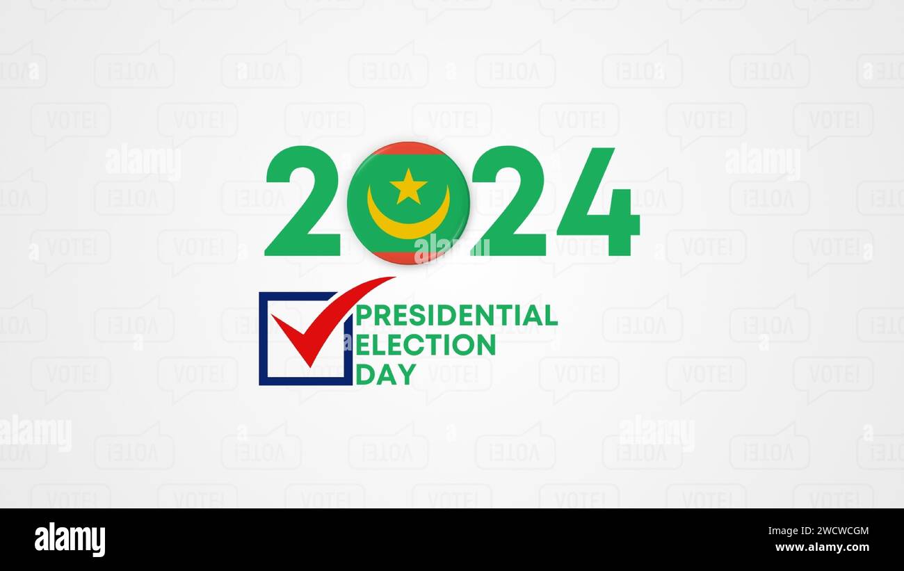 Mauritania presidential election 2024 concept, democracy, flag. Vector