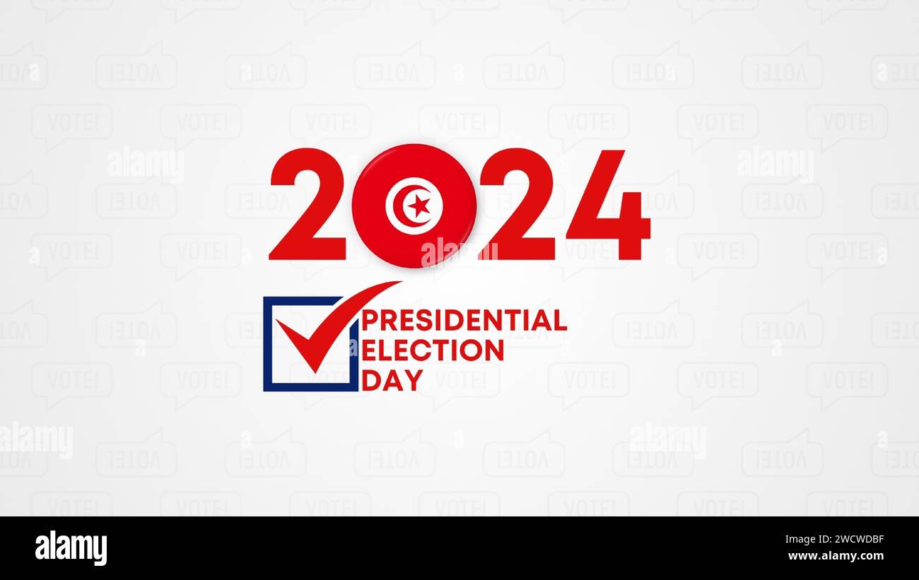Tunisia presidential election 2025 concept, democracy, flag. Vector