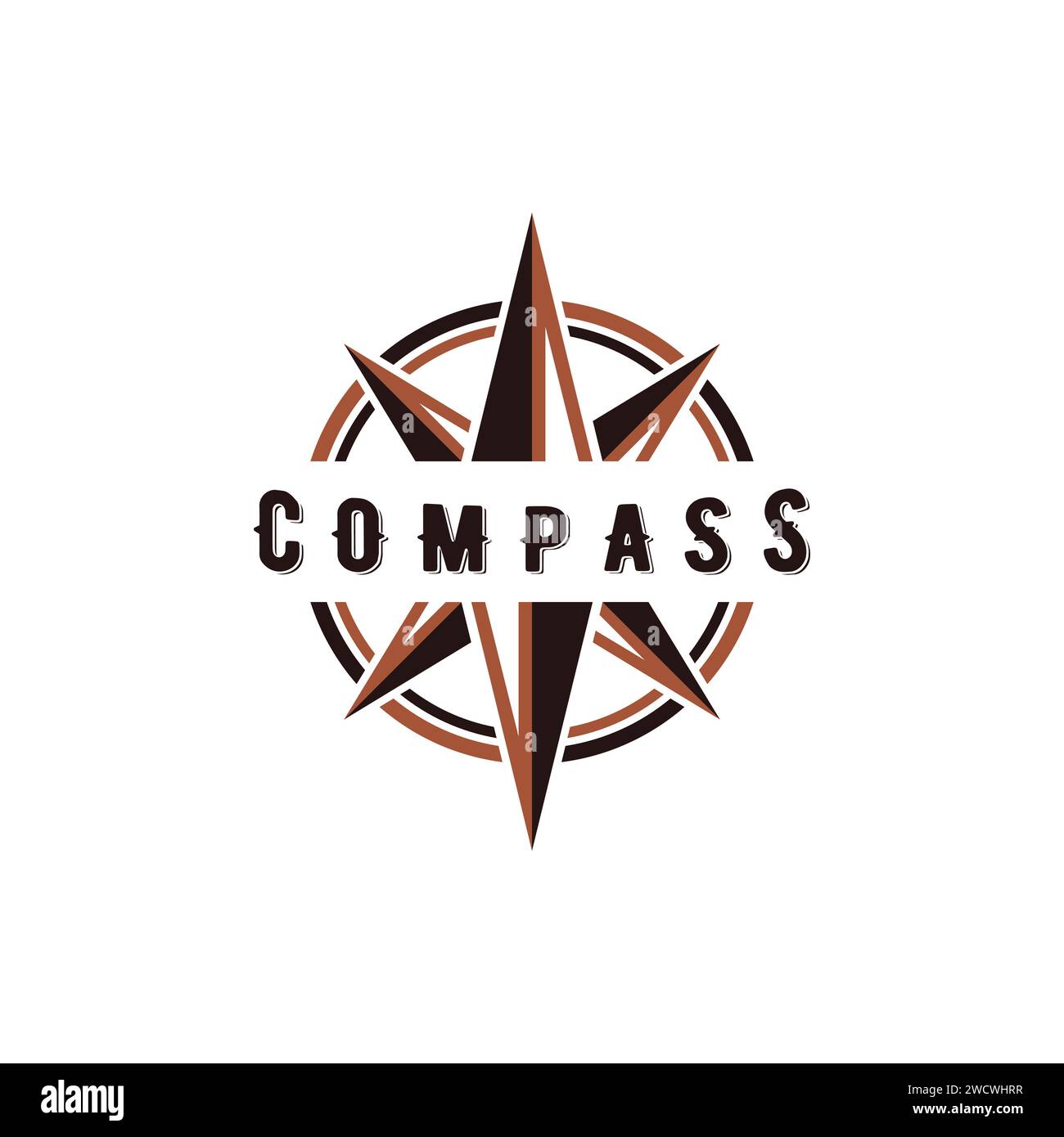 Compass Icon Logo Design Template Stock Vector