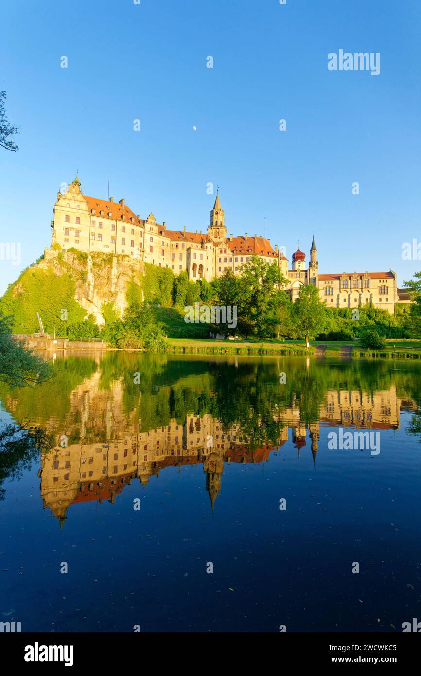 Germany, Baden Wurttemberg, Upper Swabia (Schwäbische Alb), Sigmaringen, Sigmaringen Castle, a Hohenzollern castle, royal residential palace and administrative seat of the Princes of Hohenzollern-Sigmaringen Stock Photo