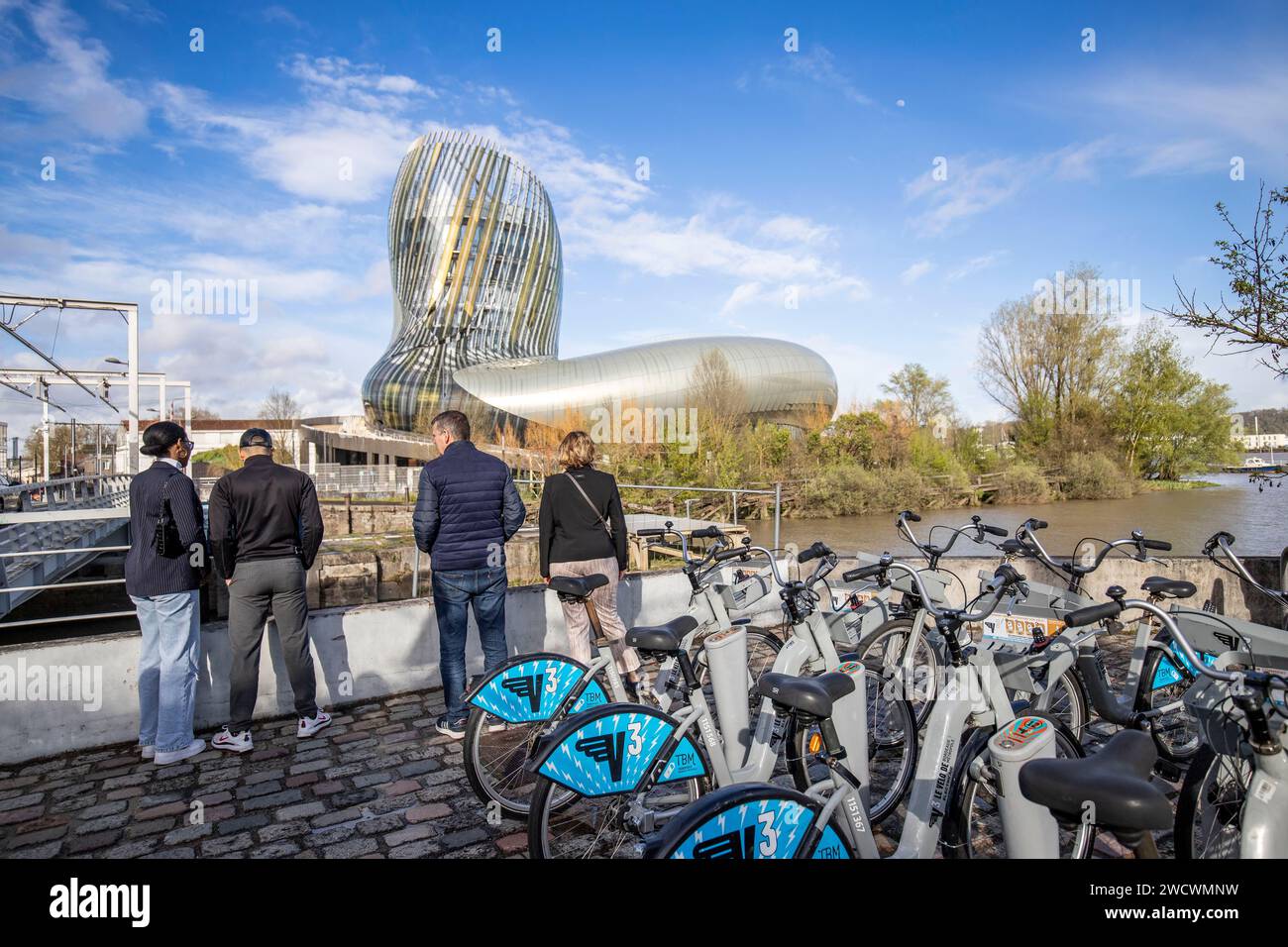 France, Gironde, Bordeaux, Chartrons district, Cité du Vin designed by architects XTU Stock Photo