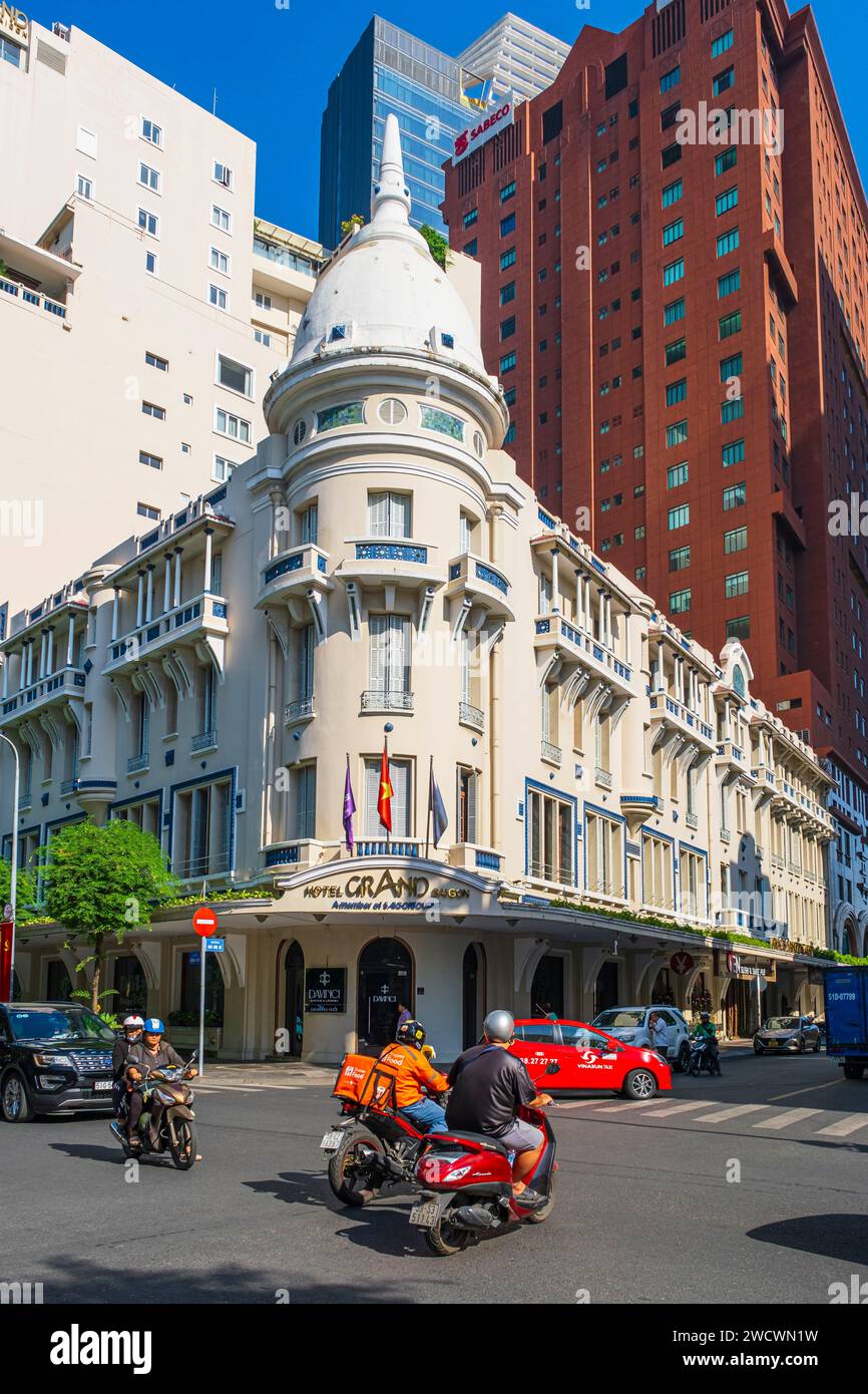 Vietnam, Ho Chi Minh City (Saigon), District 1, Ben Nghe area, colonial-style Grand Saigon Hotel built in 1930, 5-star luxury hotel Stock Photo