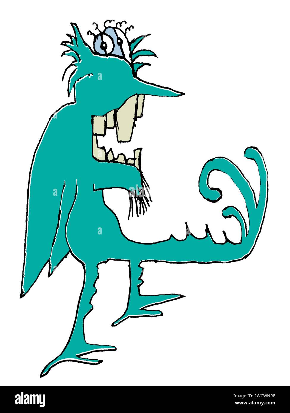 Creepy monster bird sketchy style isolated drawing Stock Photo - Alamy