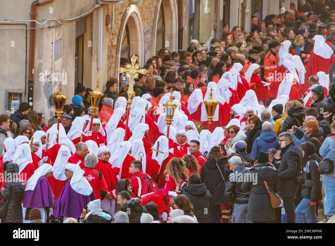 Italy, Sicily, Enna, Good Friday Procession Stock Photo