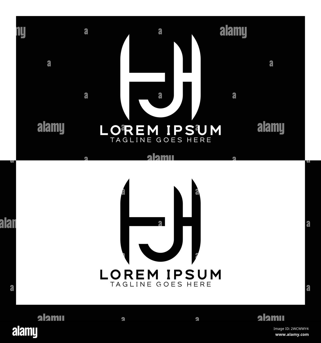 HJ initial letters linked elegant logo. letter H and J pattern design monogram Stock Vector
