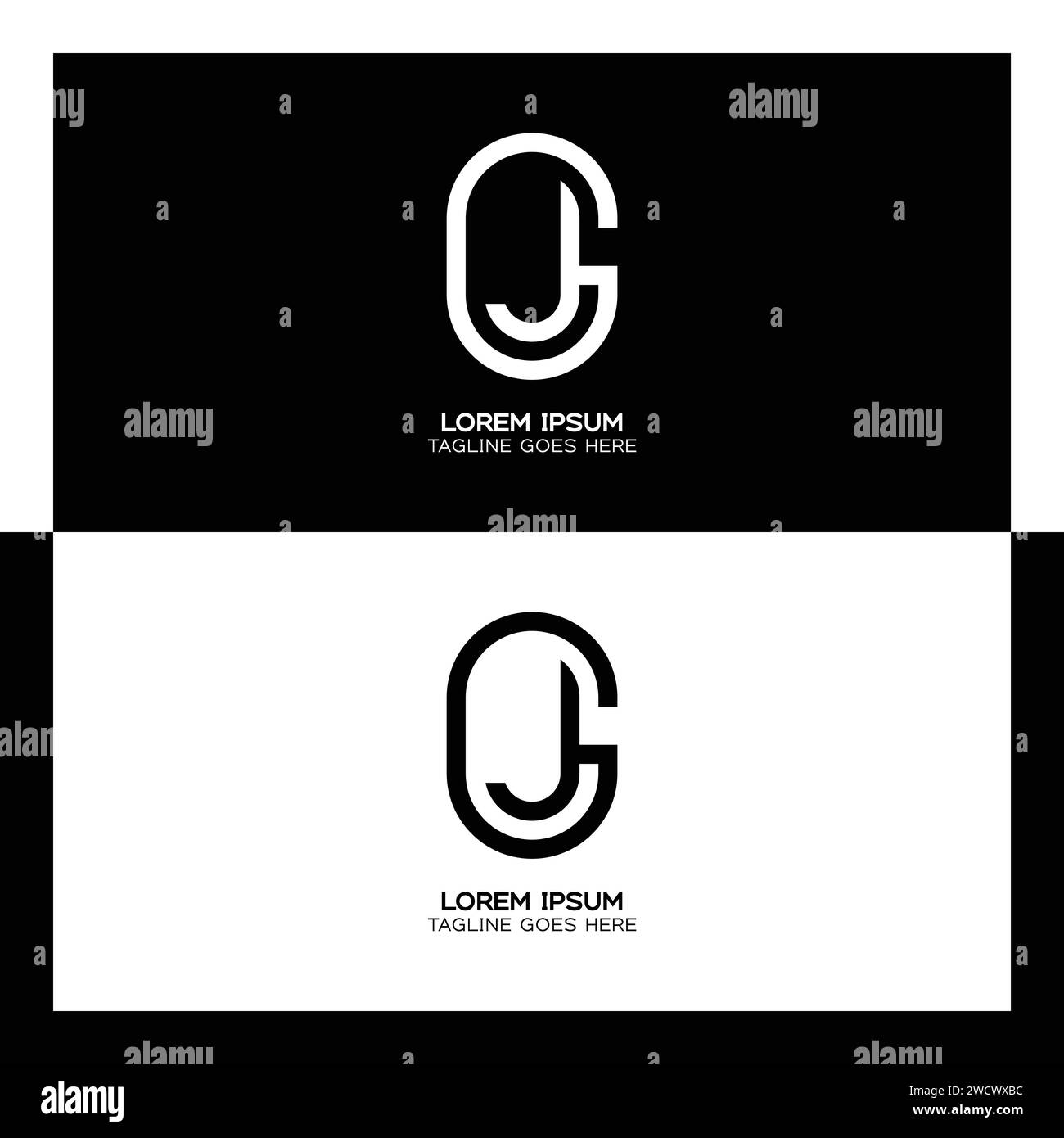 GJ initial letters linked elegant logo. letter G and J pattern design monogram Stock Vector