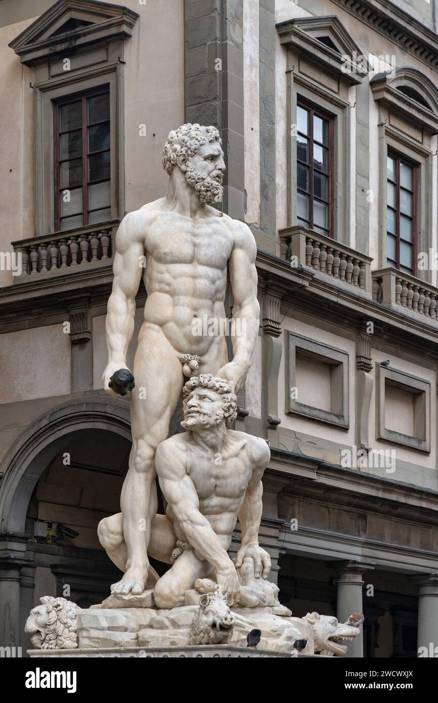 Italy, Toscane, Florence, monumental statue of Hercules and Cacus, by ...