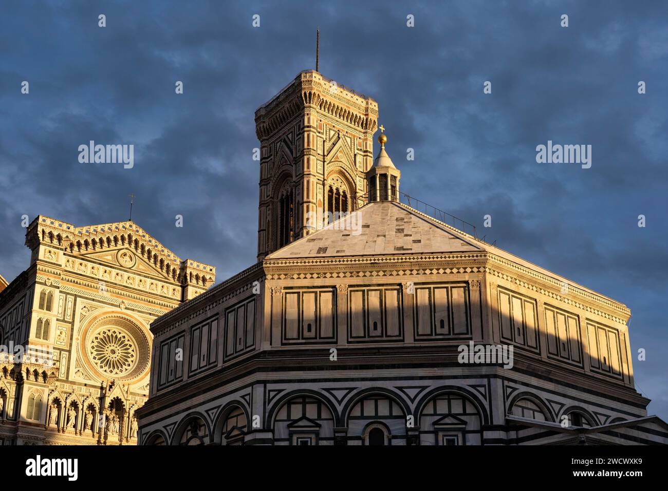 Italy, Toscane, Florence, Saint-Jean Baptistery, Duomo di Firenze and its bell tower Stock Photo