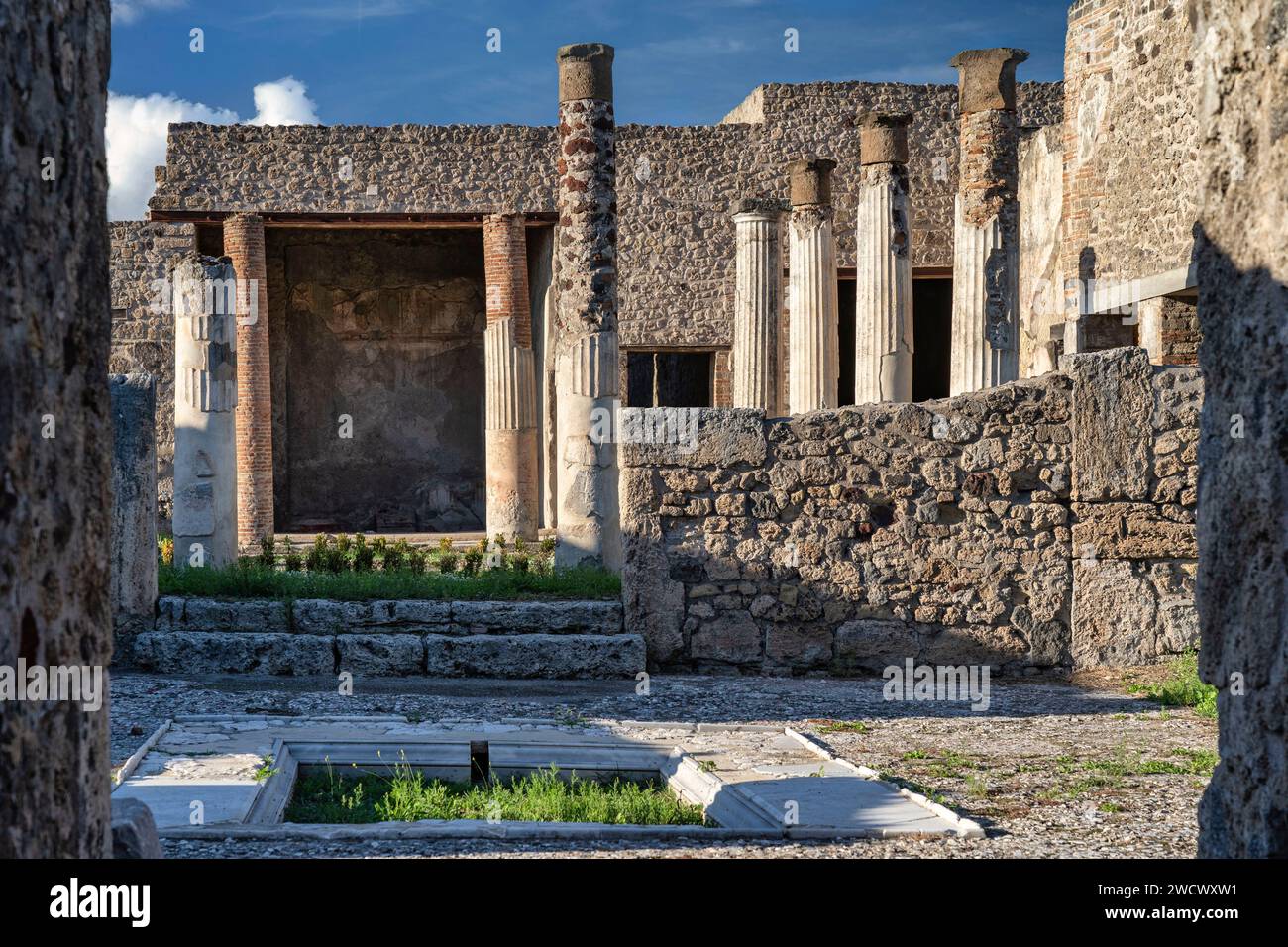 Italy, Campania, the Bay of Naples, Pompei, House of Triptolemus Stock Photo