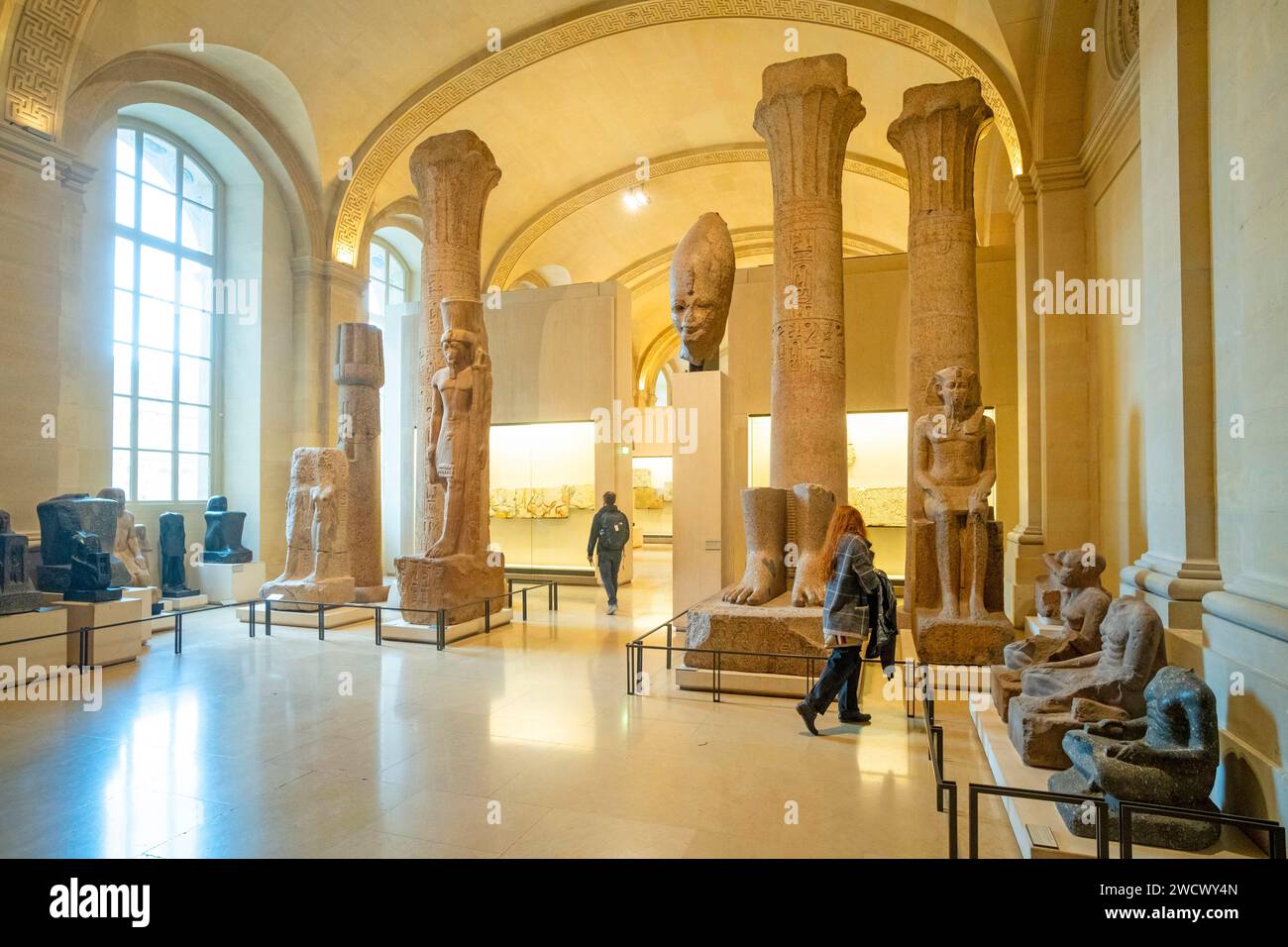 France, Paris, area listed as World Heritage by UNESCO, the Louvre Museum, Egyptian antiquities, the temple Stock Photo