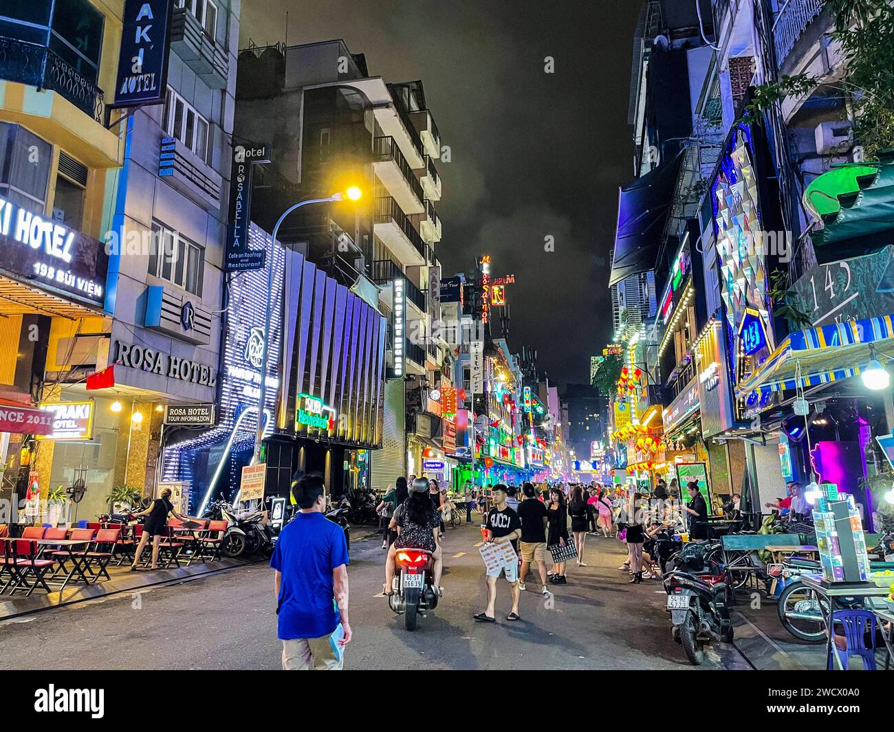Vietnam, Saigon, Ho Chi Minh ville, Bui Vien street Stock Photo - Alamy