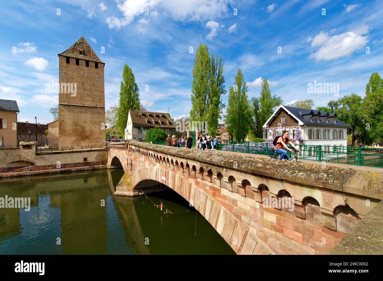 France, Bas Rhin, Strasbourg, old town listed as World Heritage by UNESCO, the Covered Bridges over the River Ill Stock Photo