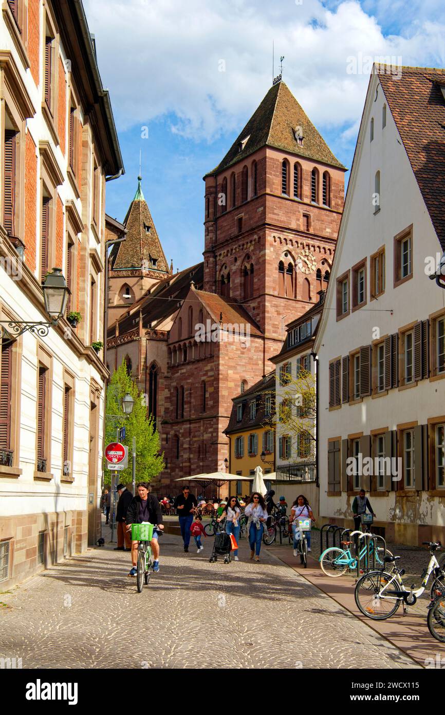 France, Bas Rhin, Strasbourg, old town listed as World Heritage by UNESCO, St Thomas church Stock Photo