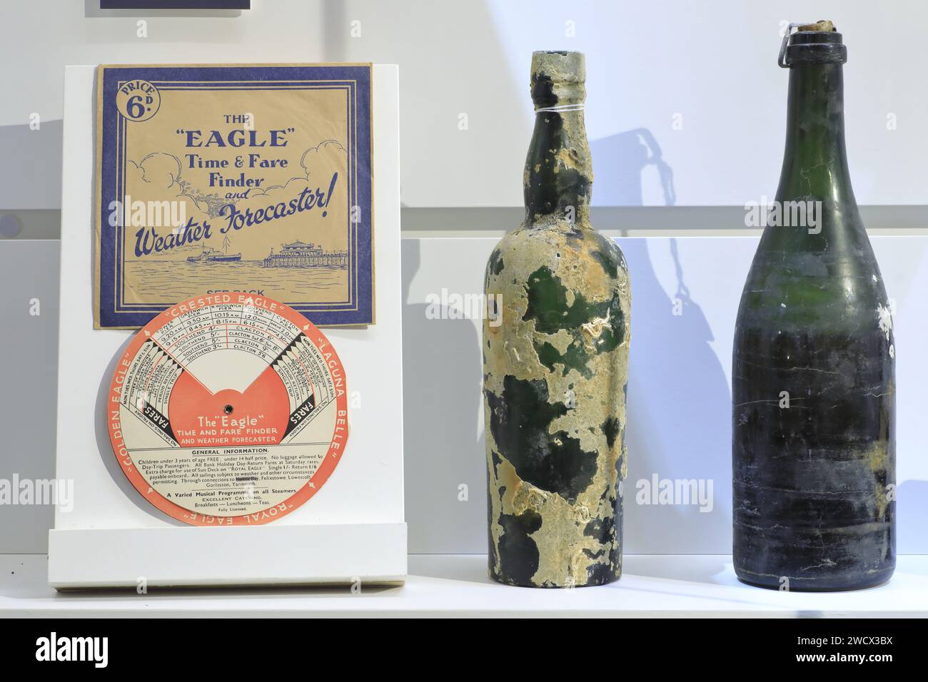 France, Nord, Dunkirk, Dunkerque Museum 1940 / Operation Dynamo located in one of the casemates of Bastion 32, objects found in the boats beached or sunk during Operation Dynamo Stock Photo