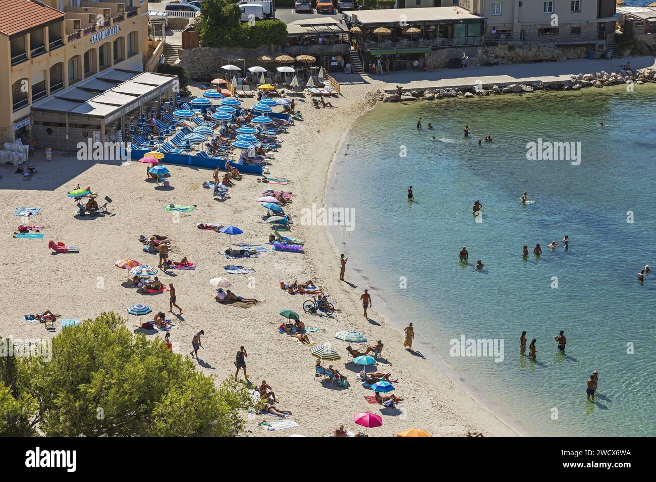 France, Var, Bandol, Renecros beach Stock Photo